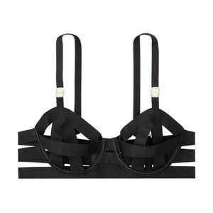 Victoria’s Secret Black VERY SEXY
Unlined Strappy Demi Bra 32DD